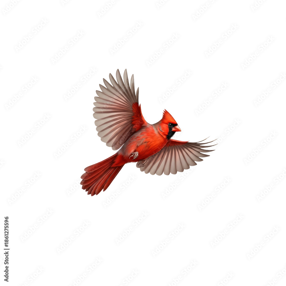 Obraz premium Cardinal in flight illustration