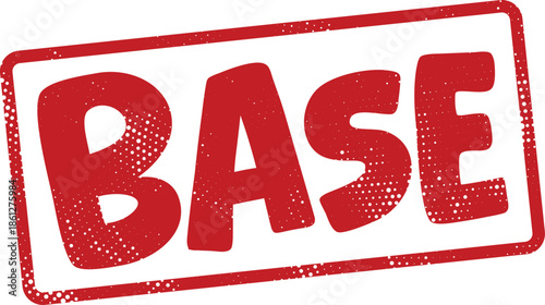 Red rubber stamp with BASE text