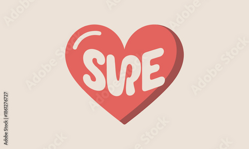 Cute Love Heart With Text
