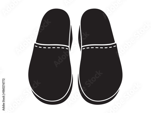 New Clogs shoes Icon in silhoouette white background.