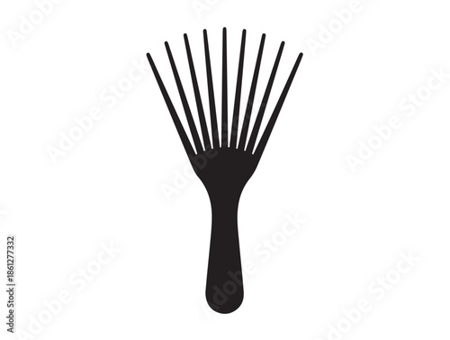 Pick Comb in silhouette white background۔.
