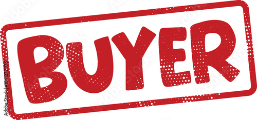 Red rubber stamp with buyer text