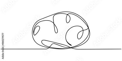 Continuous line drawing healthy organic potatoes Fresh spud root vegetable plant icon vector illustration concept, potato continuous one line drawing, Potatoes vector illustration. One line drawing
