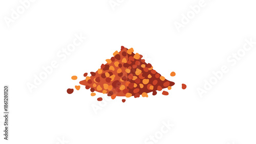 A vibrant pile of dried red chili flakes, an essential hot spice for culinary use. This bold ingredient adds intense flavor and fiery kick, perfect