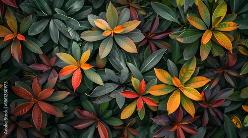 Vibrant Multicolored Leaves Create Rich Autumn Foliage
