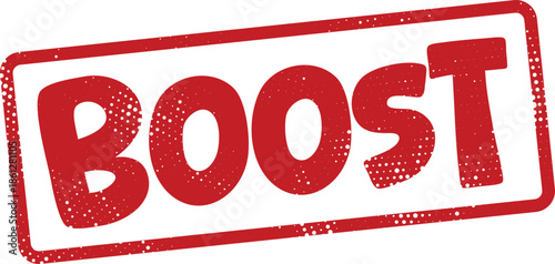 Rubber stamp with the word boost