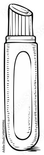 Hand drawn black and white liquid glue or correction pen vector illustration