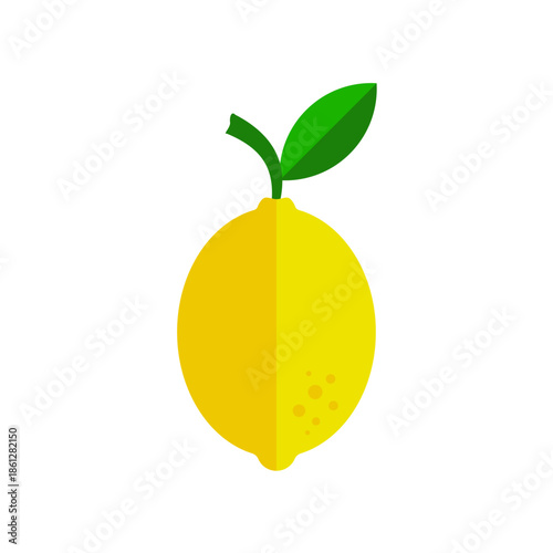 Yellow lemon fruit, flat style vector icon