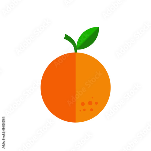 Orange fruit, flat style vector icon