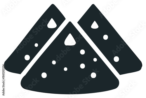Geometric Slices with Rounded Details Illustration Bold triangles simple and stylized for graphic arts and designs
