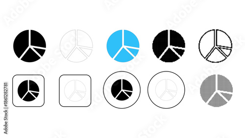 Simple black pie chart illustrating proportional data distribution visually