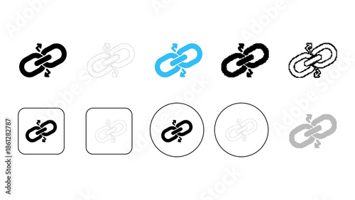 Symbolic representation of a link connecting digital elements