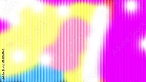 Abstract vibrant gradient background with smooth vertical ribbed lines and glowing color transitions, featuring bold pink, yellow, blue, and purple tones for modern digital design applications.