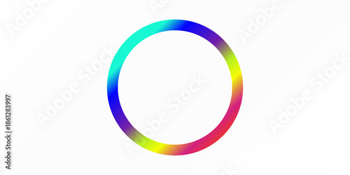 Full Spectrum Rainbow Color Wheel Ring Vibrant Gradient Circle Vector Illustration