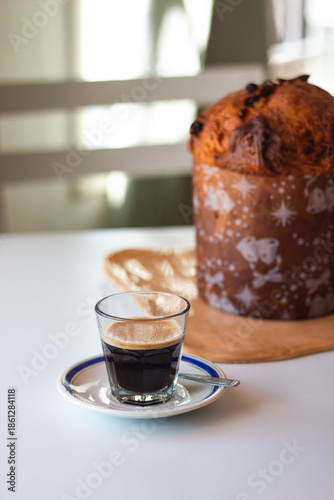 Italian espresso and panettone 
