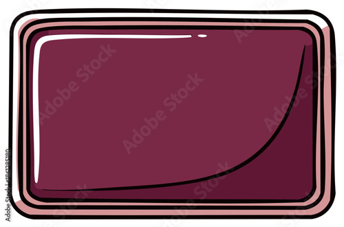 Glossy burgundy rectangular frame with multiple hand drawn style layered borders