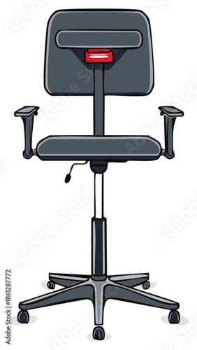 Cartoon drawing of an office chair. Isolated office seat illustration.