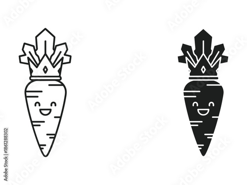 Carrot king icon set
