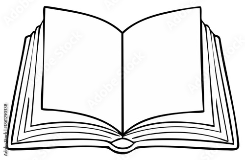 Open Blank Book Illustration With White Pages Ready For Text