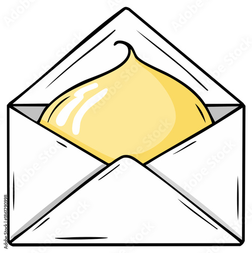 Cartoon Envelope with Light Bulb Idea Communication Business Creative