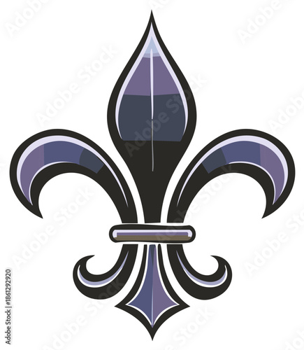 Stylized Fleur de Lis Emblem in Dark Colors