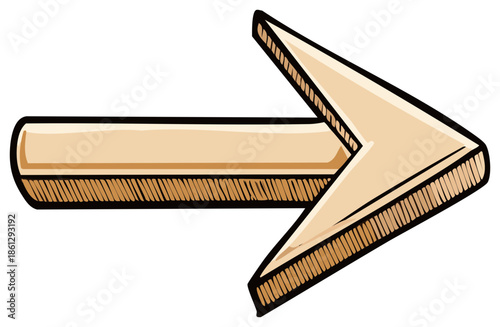 Hand Drawn Cartoon Arrow Direction Pointer Navigation Guidance Indication Sign