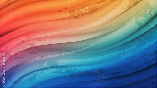 Vibrant abstract colorful wavy swirling patterns transitioning from red to blue in a dynamic fluid motion