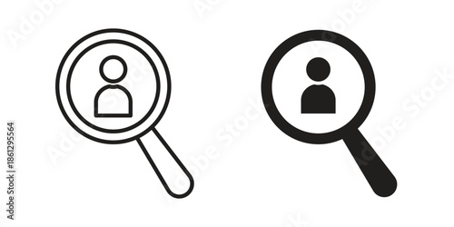 Hiring icons in black glyph and liner versions for design.