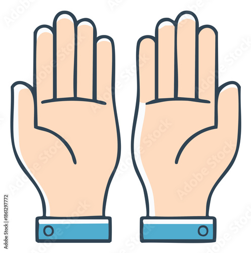 Two Open Hands With Fingers Spread Palm Upwards