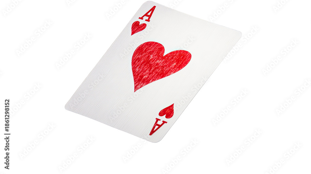 Obraz premium Four aces including the red ace of hearts and black ace of spades are isolated on a black background for a casino gambling game of poker in Vegas to win a bet by luck and chance
