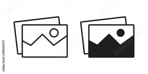 Image icons in black glyph and liner versions for design.