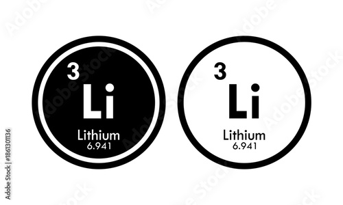 lithium icon set. vector template illustration  for web design