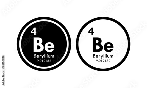 beryllium icon set. vector template illustration  for web design