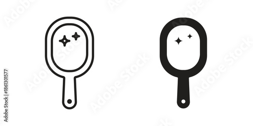 Mirror icons in black glyph and liner versions for design.
