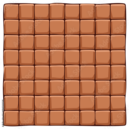 Brown square block pattern graphic illustration. Seamless geometric texture background design elements.