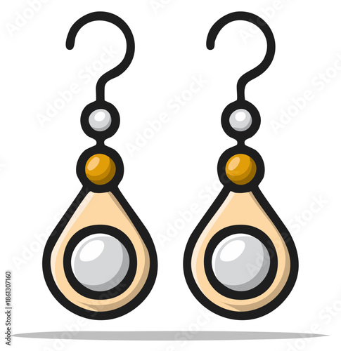 Elegant Dangle Earrings with Pear Drop and Pearl Accents