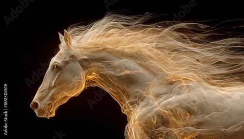 Red fire horse. Chinese lunar New Year 2026. AI generative