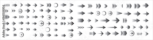 Arrows big black set icons, Arrow vector collection cursor. . Arrow vector collection. Collection different arrow signs. Black arrows icons. Arrows vector illustratio.