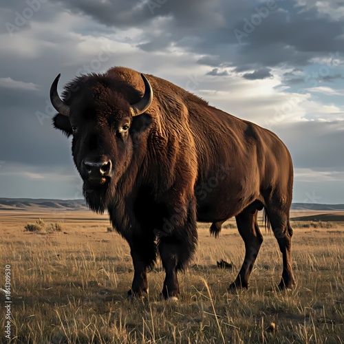american buffalo in the field
