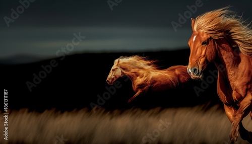 Red fire horse. Chinese lunar New Year 2026. AI generative