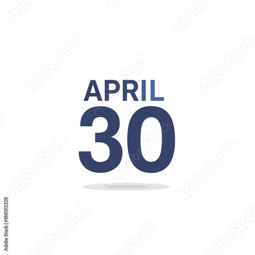Distinct calendar graphic showcasing the specific date of April the thirtieth, serving as an essential visual marker for upcoming events, timely