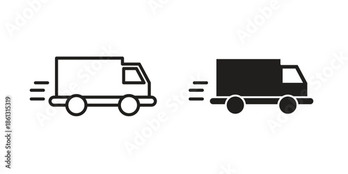 Moving truck icons logo design, Pictogram Icons