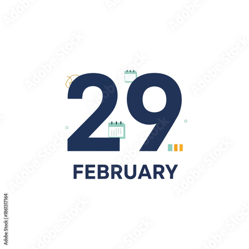 Commemorating the Unique Biannual Calendar Phenomenon of February Twenty-Ninth, Symbolizing Rare Date Occurrences and Time Progression in an