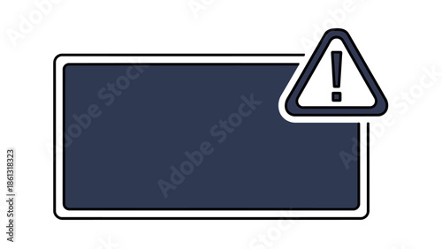 Blank Warning Sign Template with Exclamation Mark for Important Alerts and Error Messages announcement board
