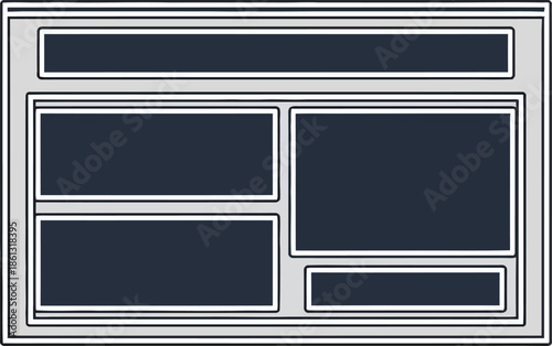 Modern Website Wireframe Template for Web Layout Design and Prototyping announcement board