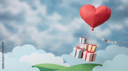 Love Background with Romantic Hearts, Soft Light