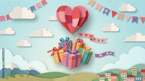 Love Background with Romantic Hearts, Soft Light