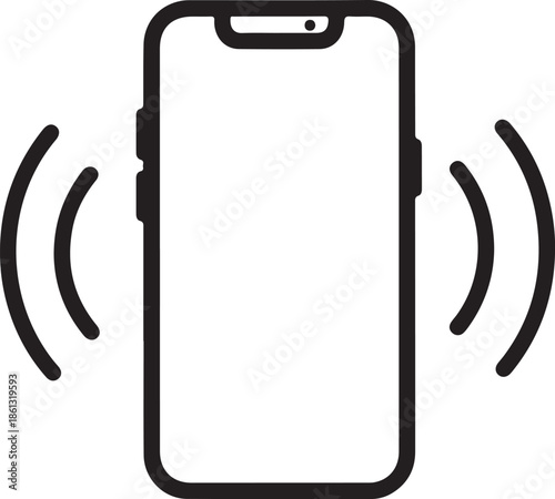 Smartphone vibrating with sound waves icon mobile cell