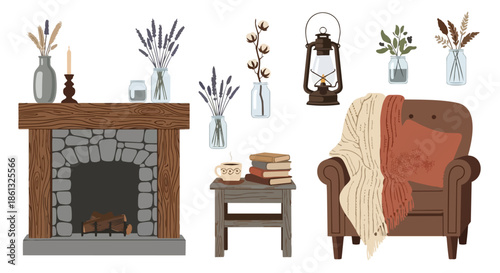 Creating an atmosphere of serene comfort and rustic charm this carefully curated collection of cozy home elements provides the ideal setting for