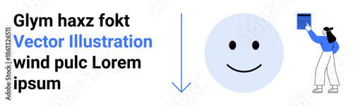 Positivity, organization, planning, personal management, emotional well-being, productivity. happy face icon with an arrow and a person holding a calendar. Positivity and organization
